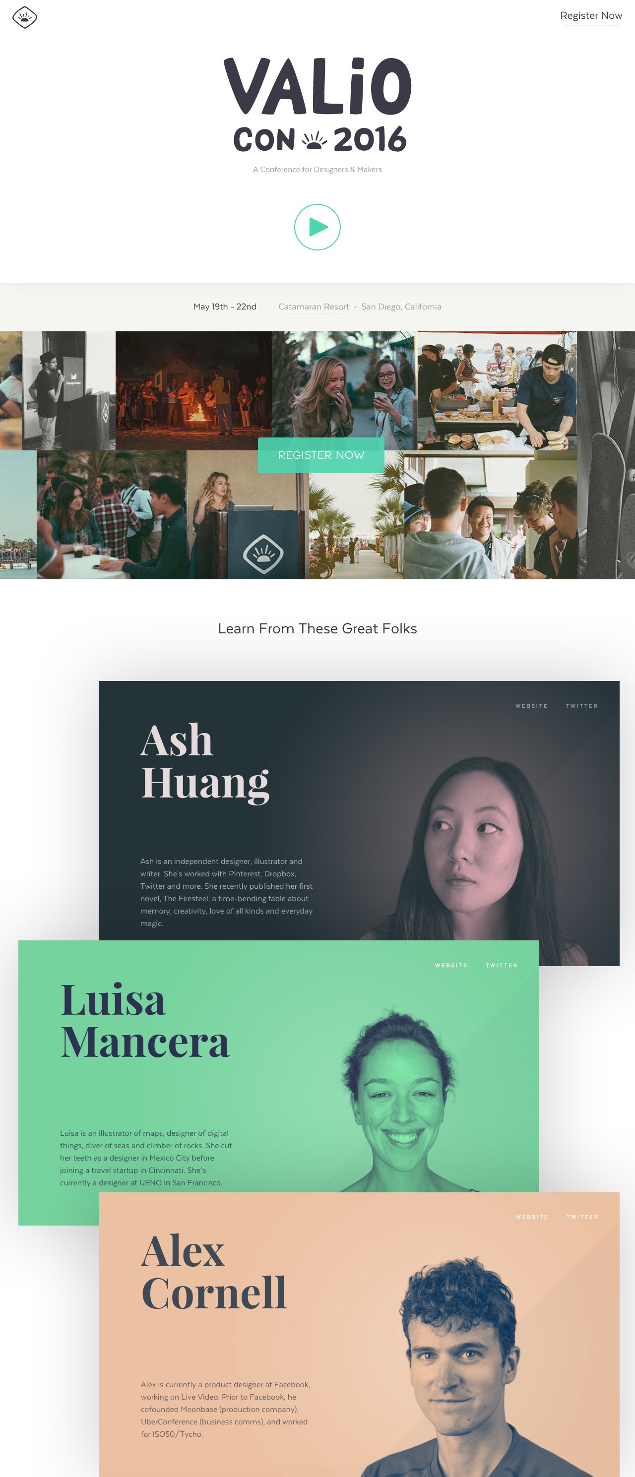 Valio Con 2016 Website Screenshot