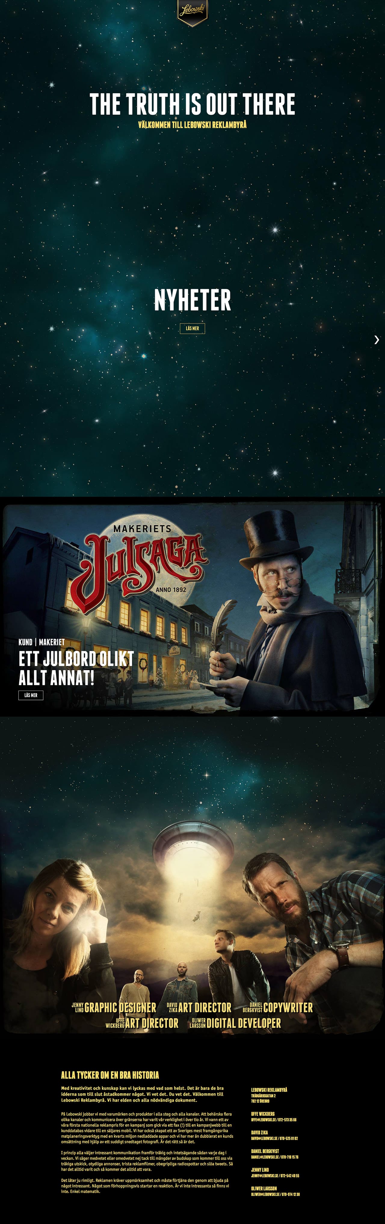 Lebowski Agency Website Screenshot