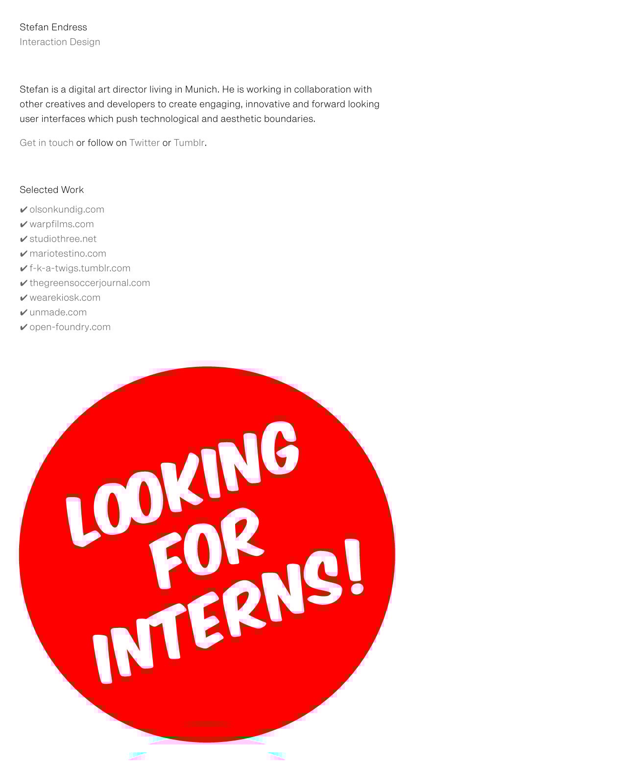 Stefan Endress Website Screenshot