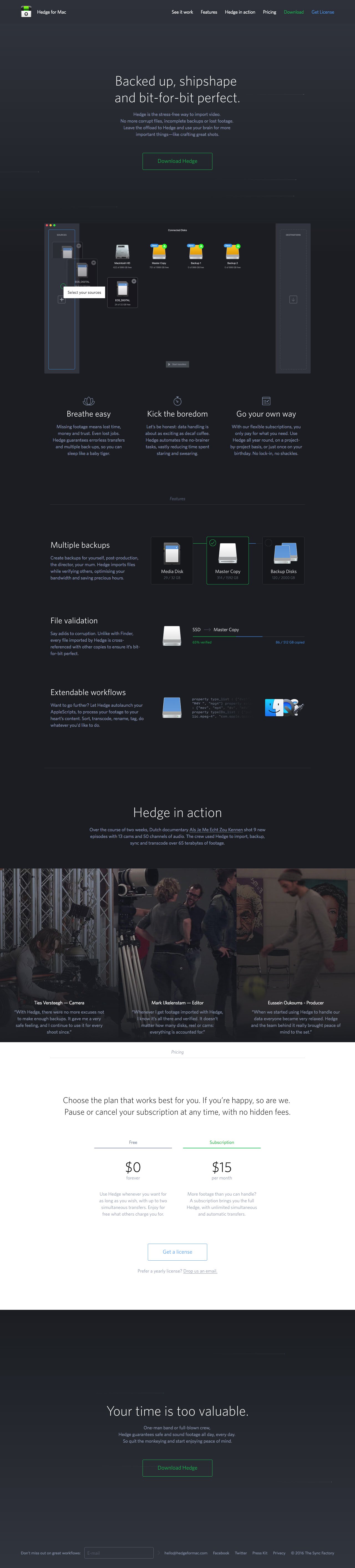 Hedge for Mac Website Screenshot