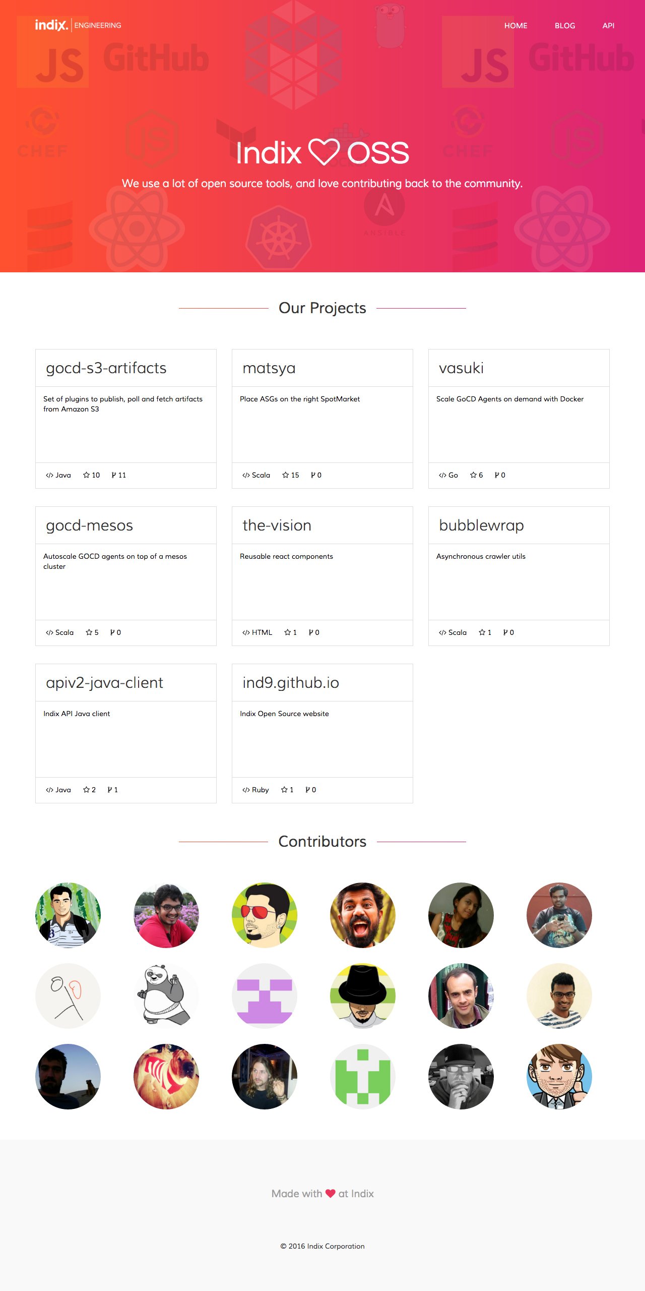 OSS at Indix Website Screenshot