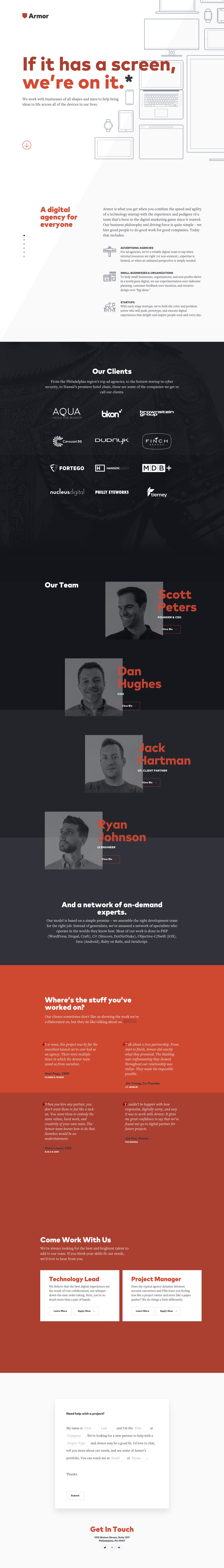 Armor Website Screenshot