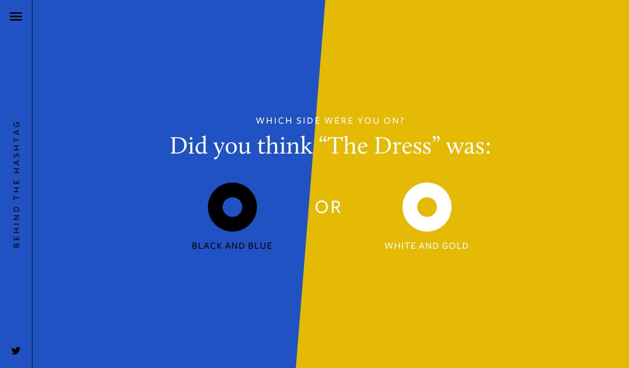 Behind The Hashtag: #TheDress Website Screenshot