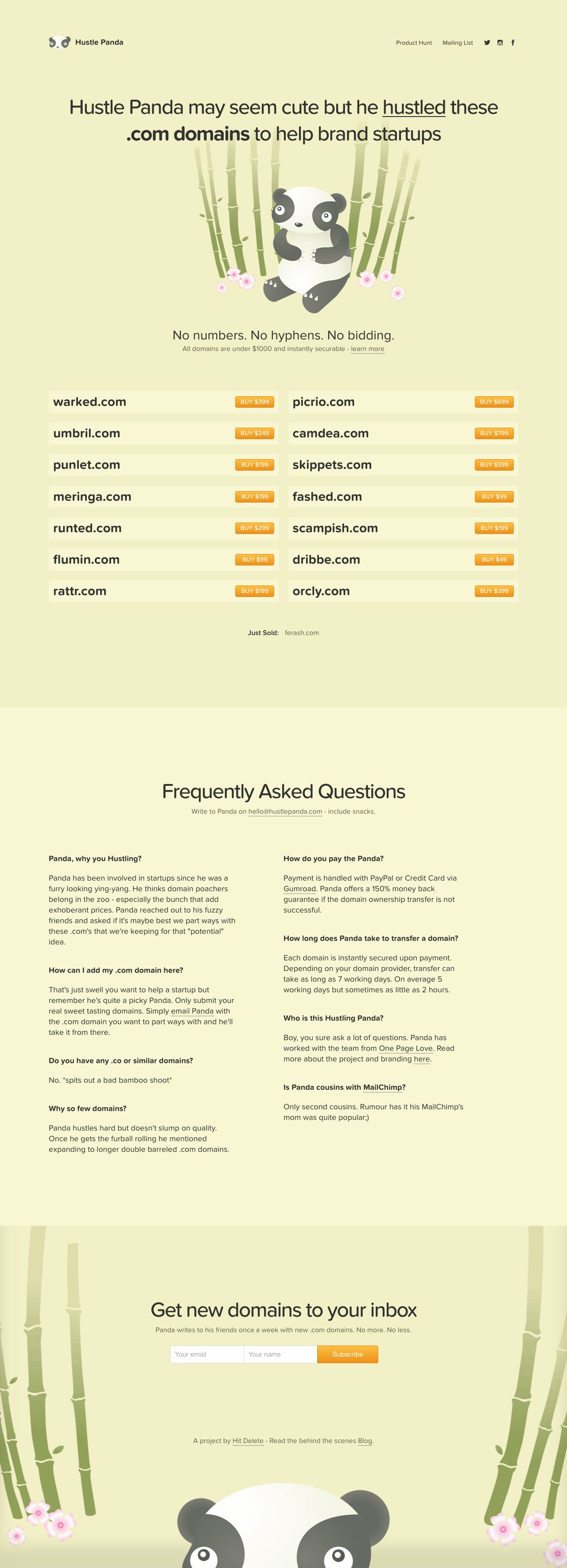 Hustle Panda Website Screenshot