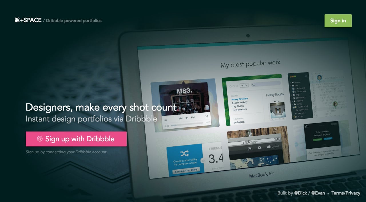 ⌘+SPACE Website Screenshot