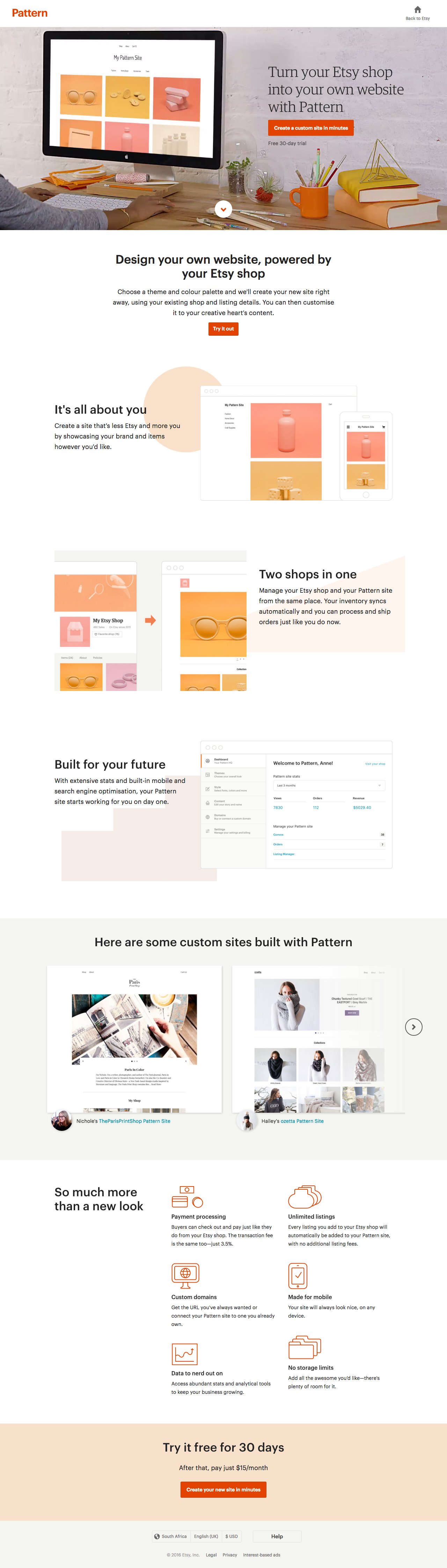 Pattern by Etsy Website Screenshot