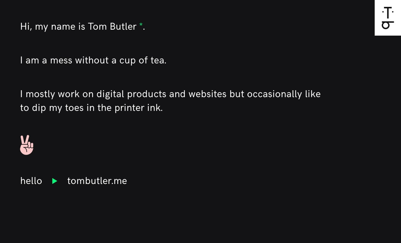 Tom Butler Website Screenshot