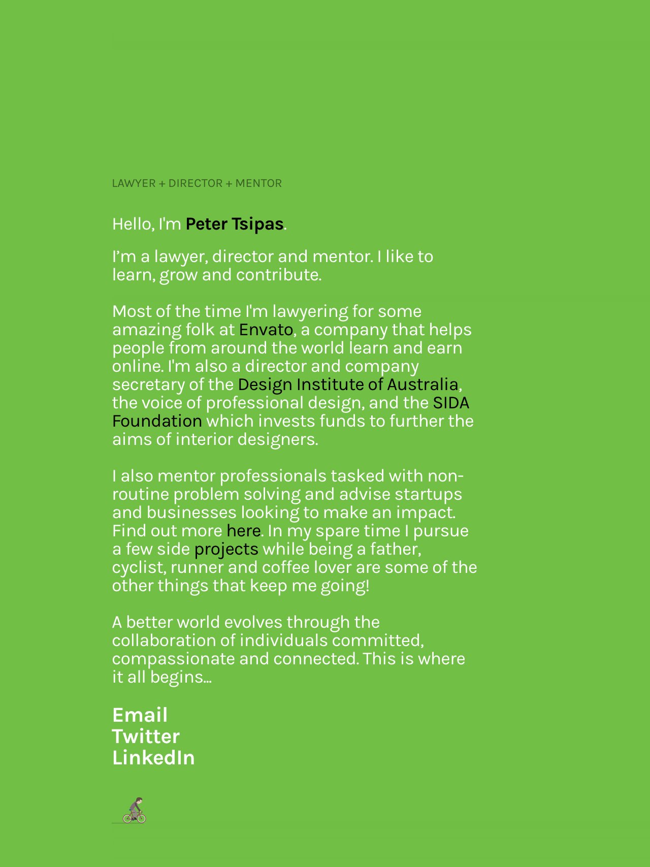 Peter Tsipas Website Screenshot