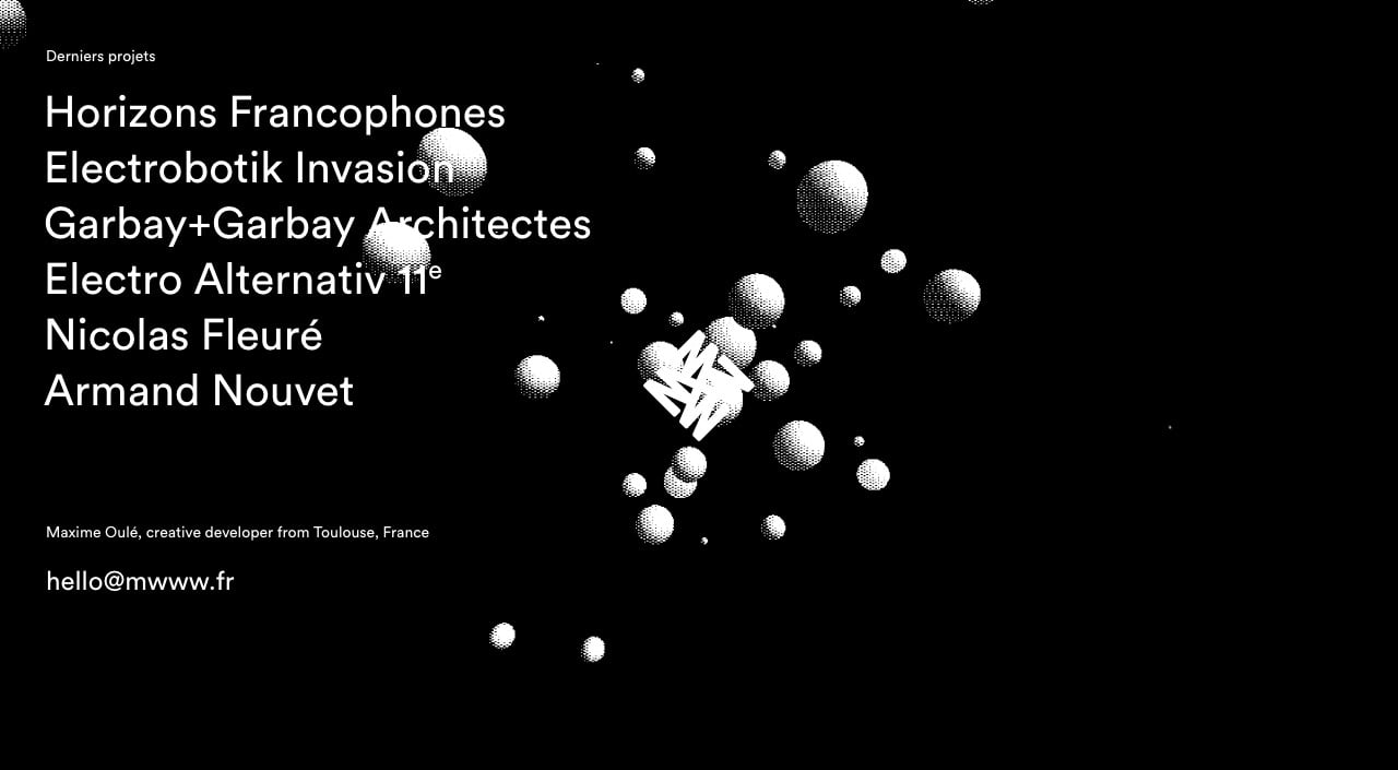 Maxime Oulé Website Screenshot