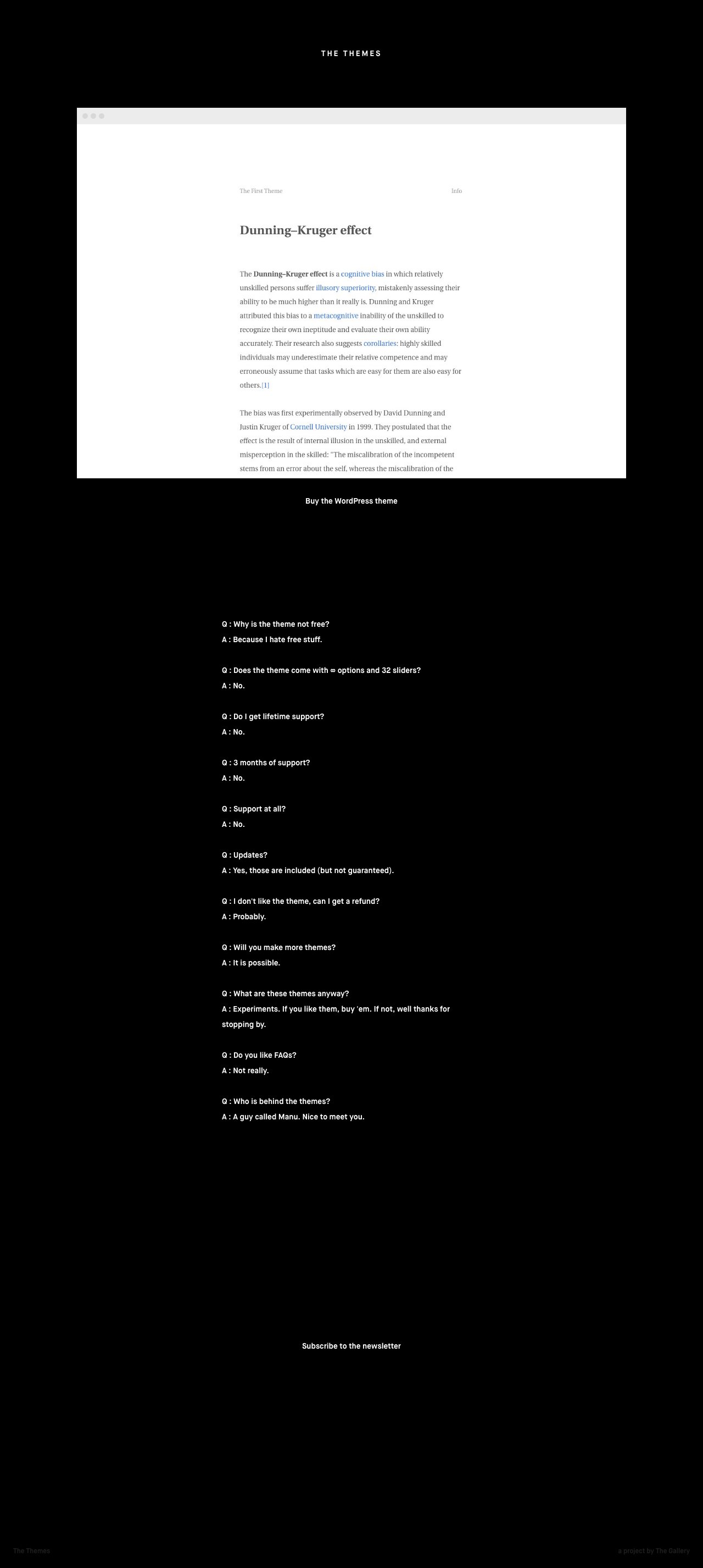 The Themes Website Screenshot