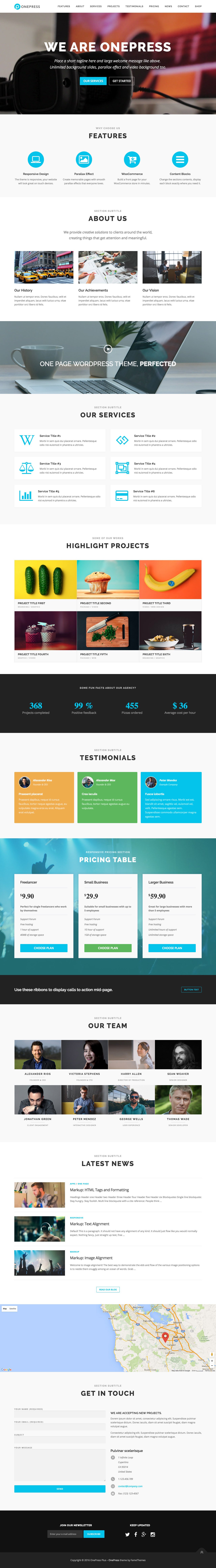 OnePress Plus Website Screenshot