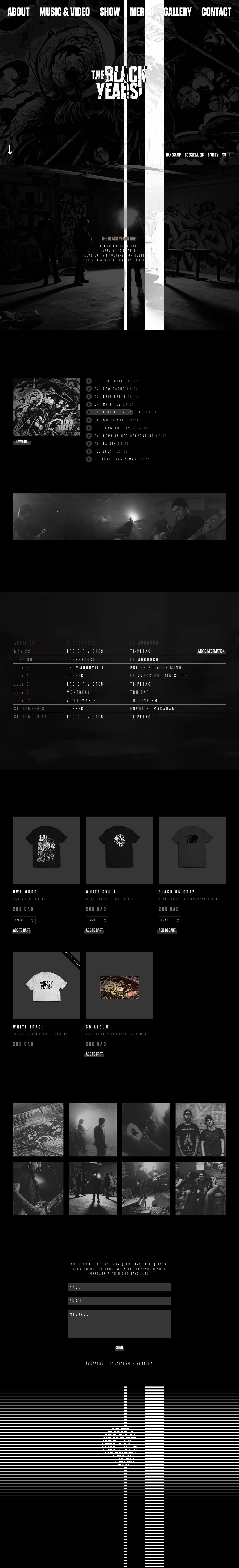 The Black Years Website Screenshot