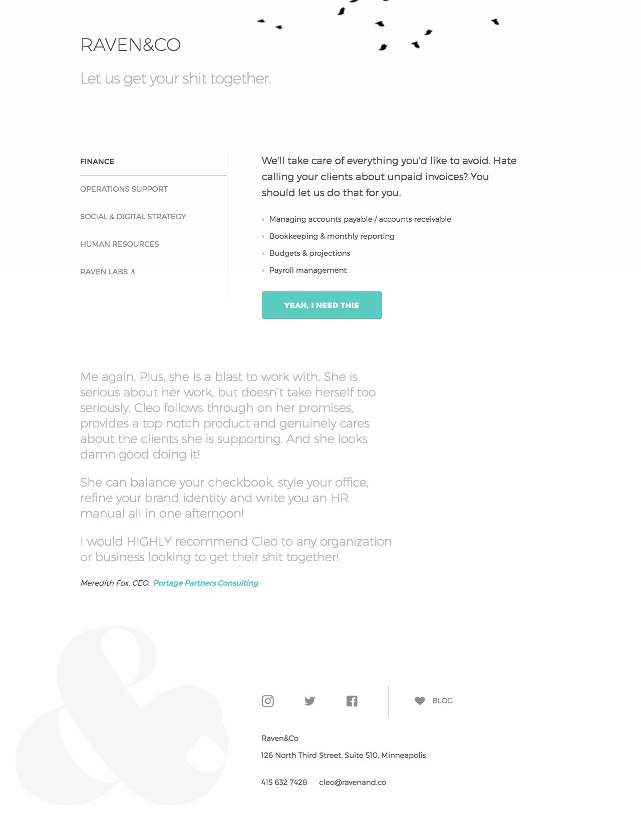 Raven&Co Website Screenshot