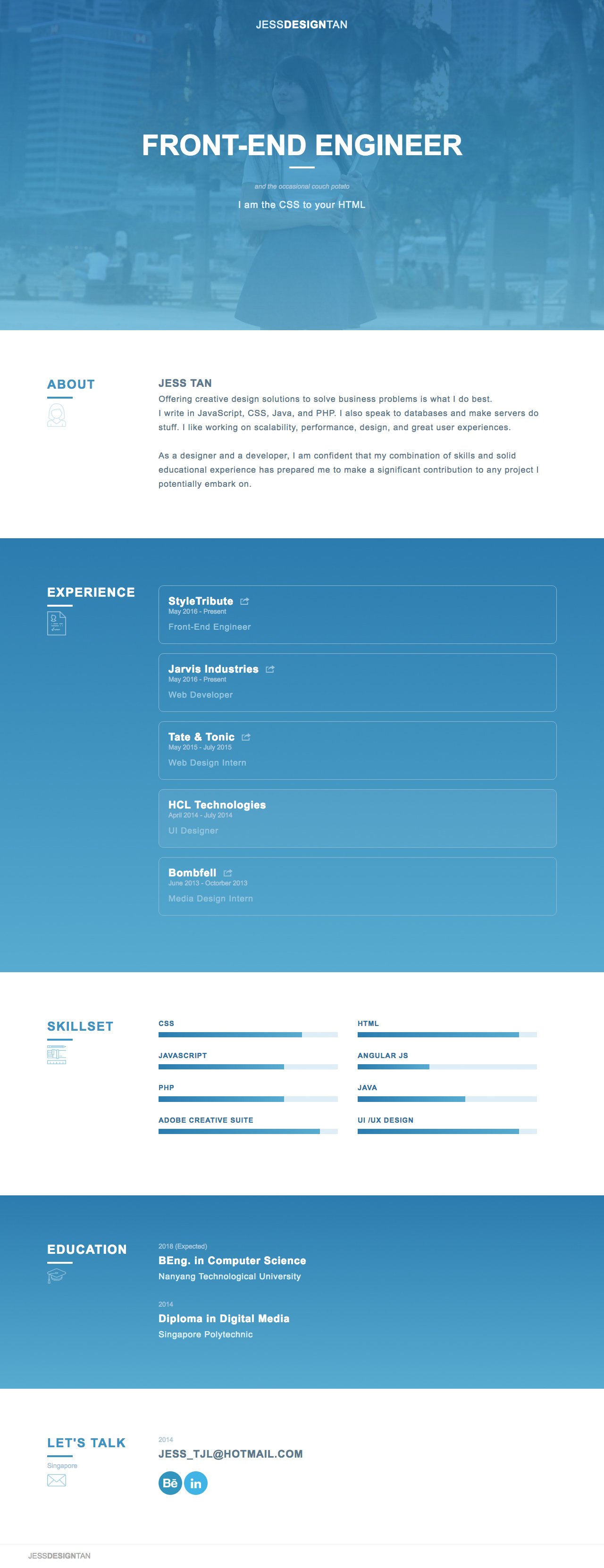 Jess Tan Website Screenshot