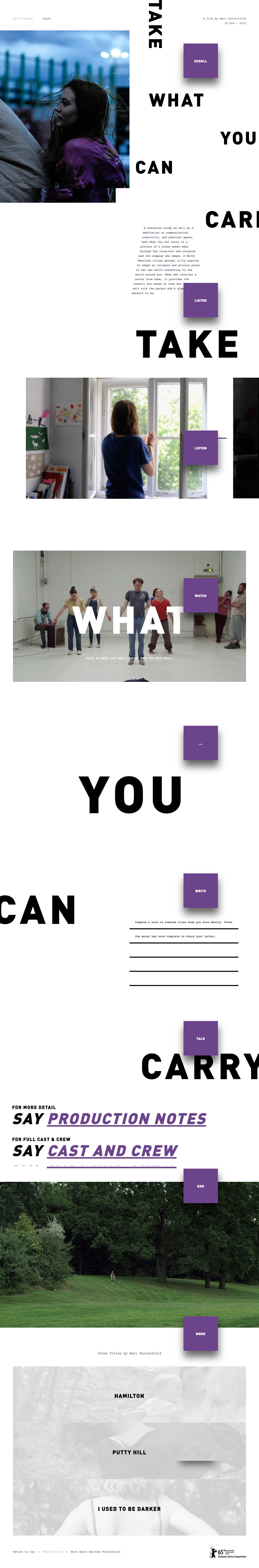 Take What You Can Carry Website Screenshot