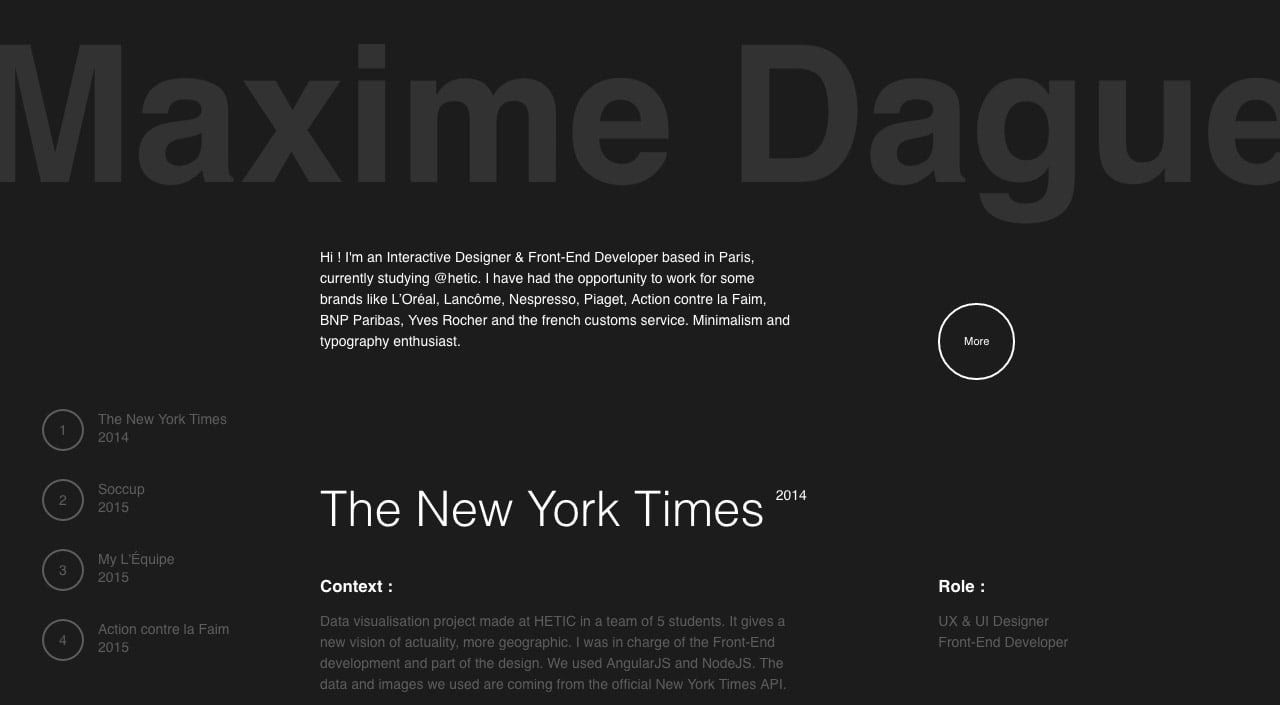 Maxime Daguet Website Screenshot