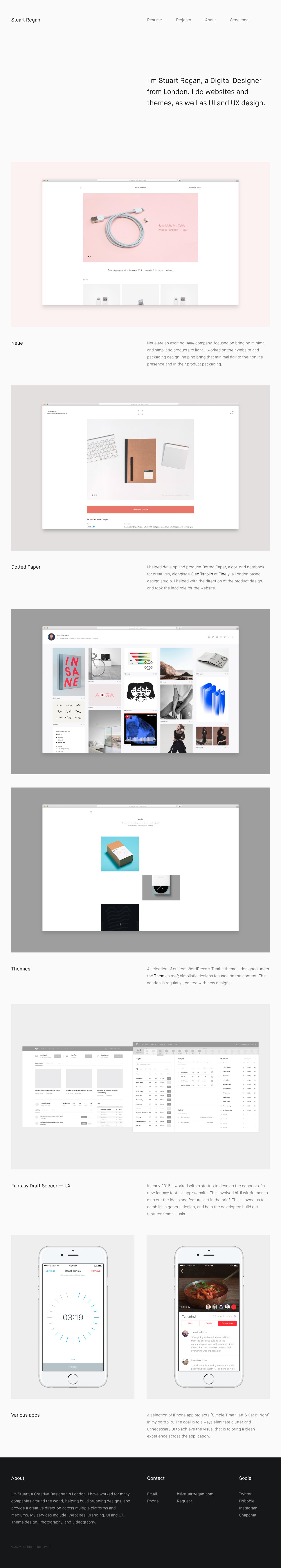 Stuart Regan Website Screenshot