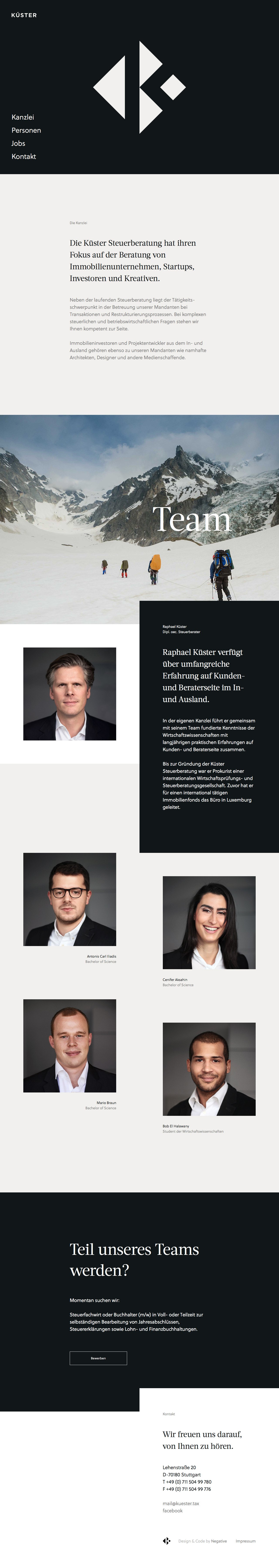 Küster Steuerberatung Website Screenshot