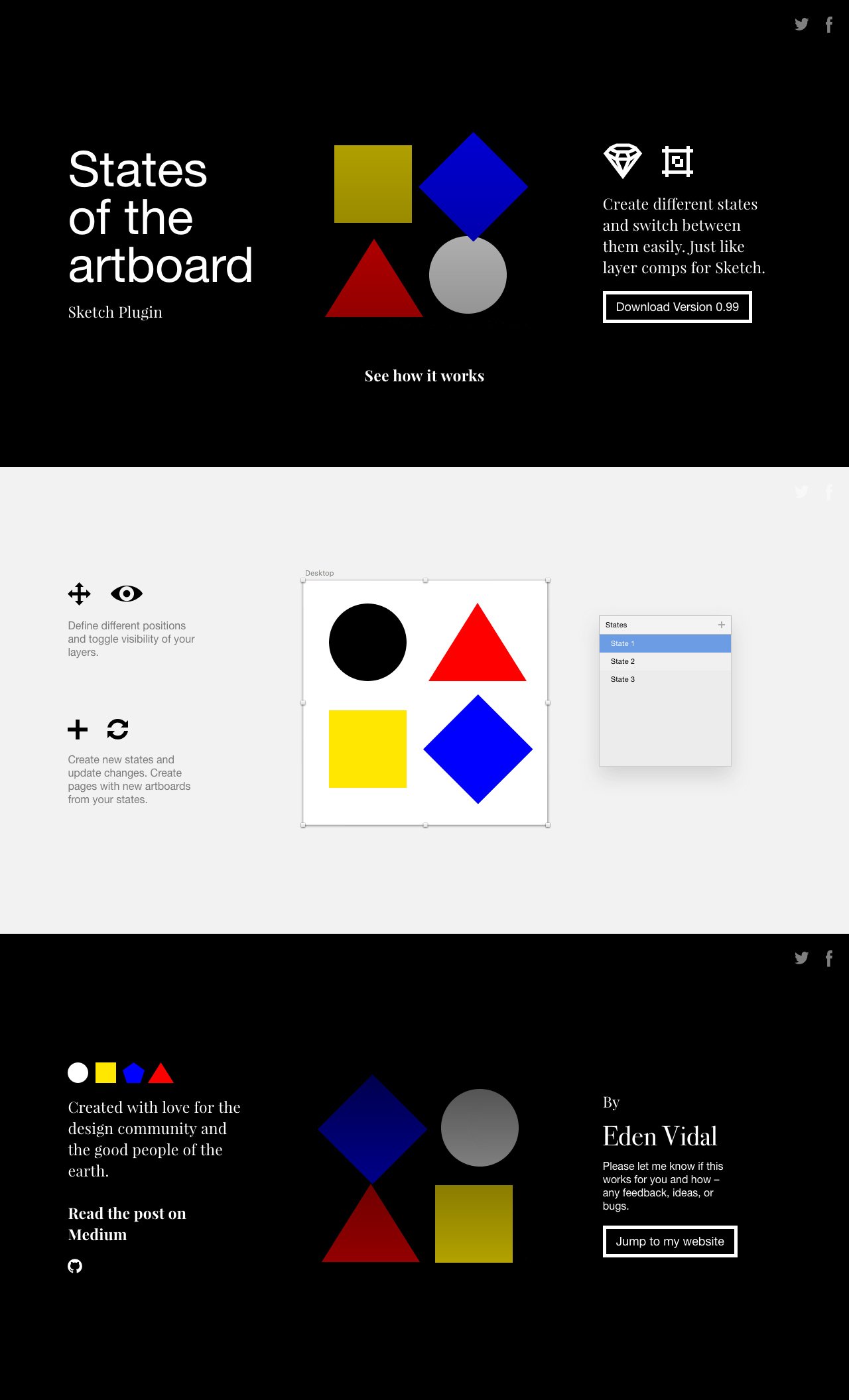 States of the artboard Website Screenshot