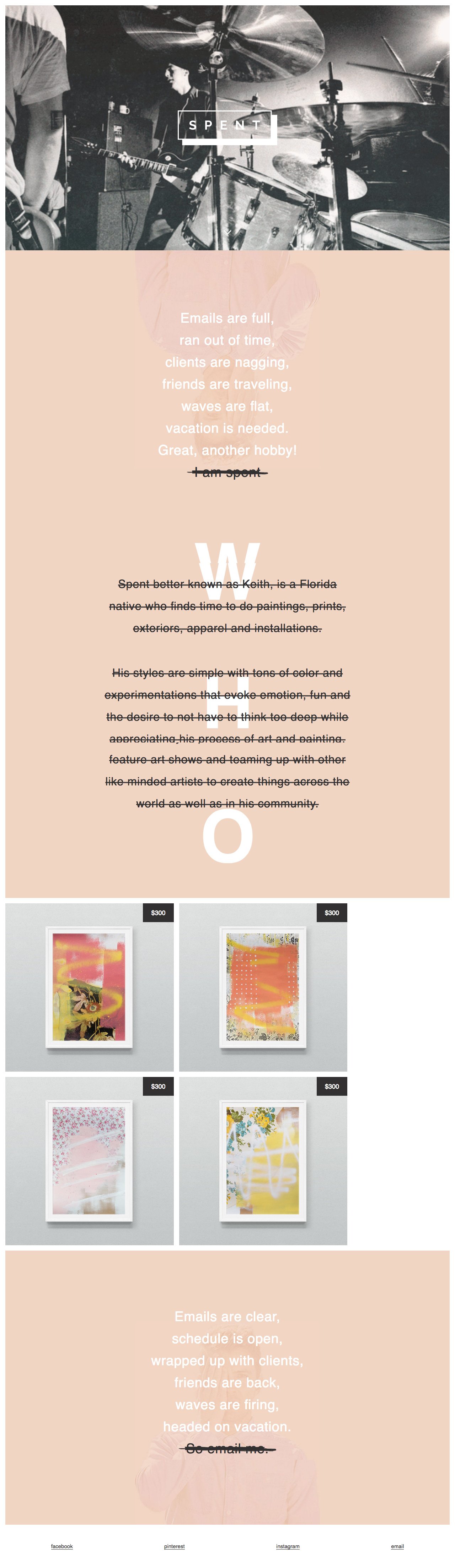 S P E N T Website Screenshot