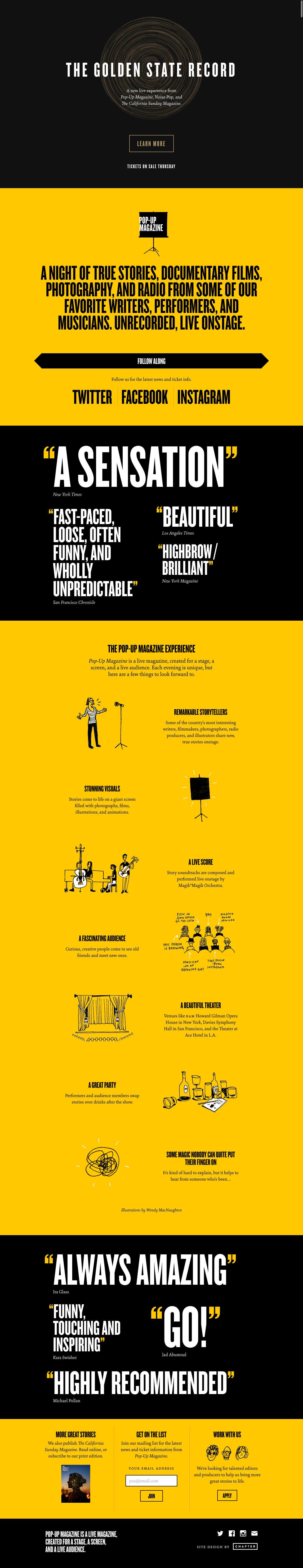 Pop-Up Magazine Website Screenshot