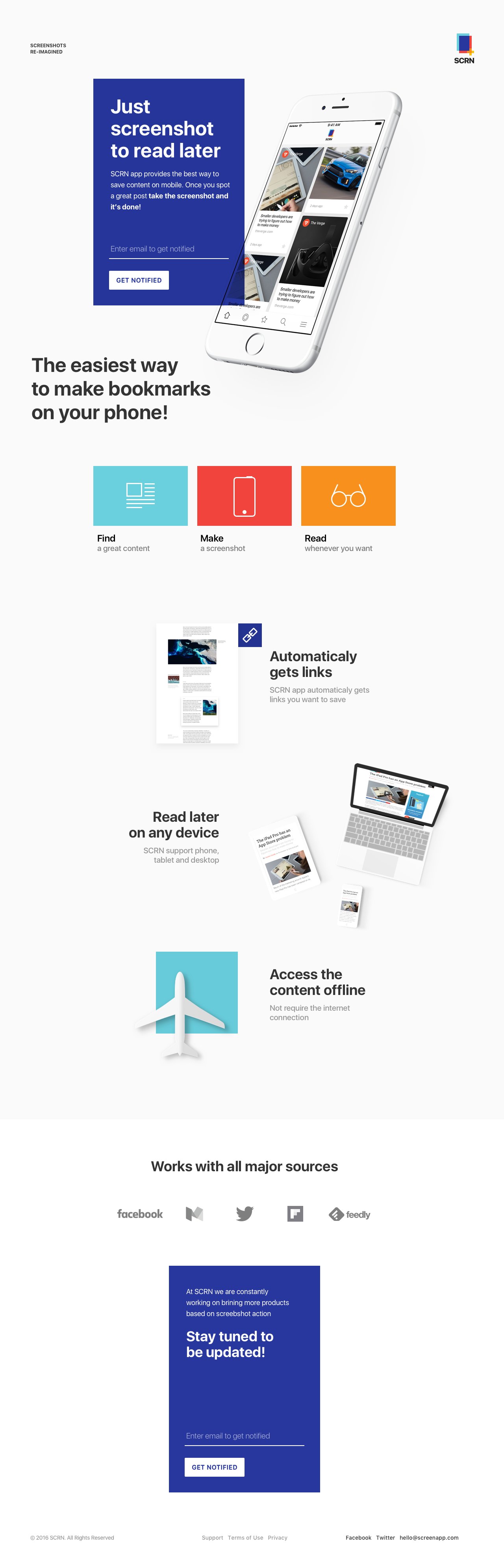 SCRN App Website Screenshot