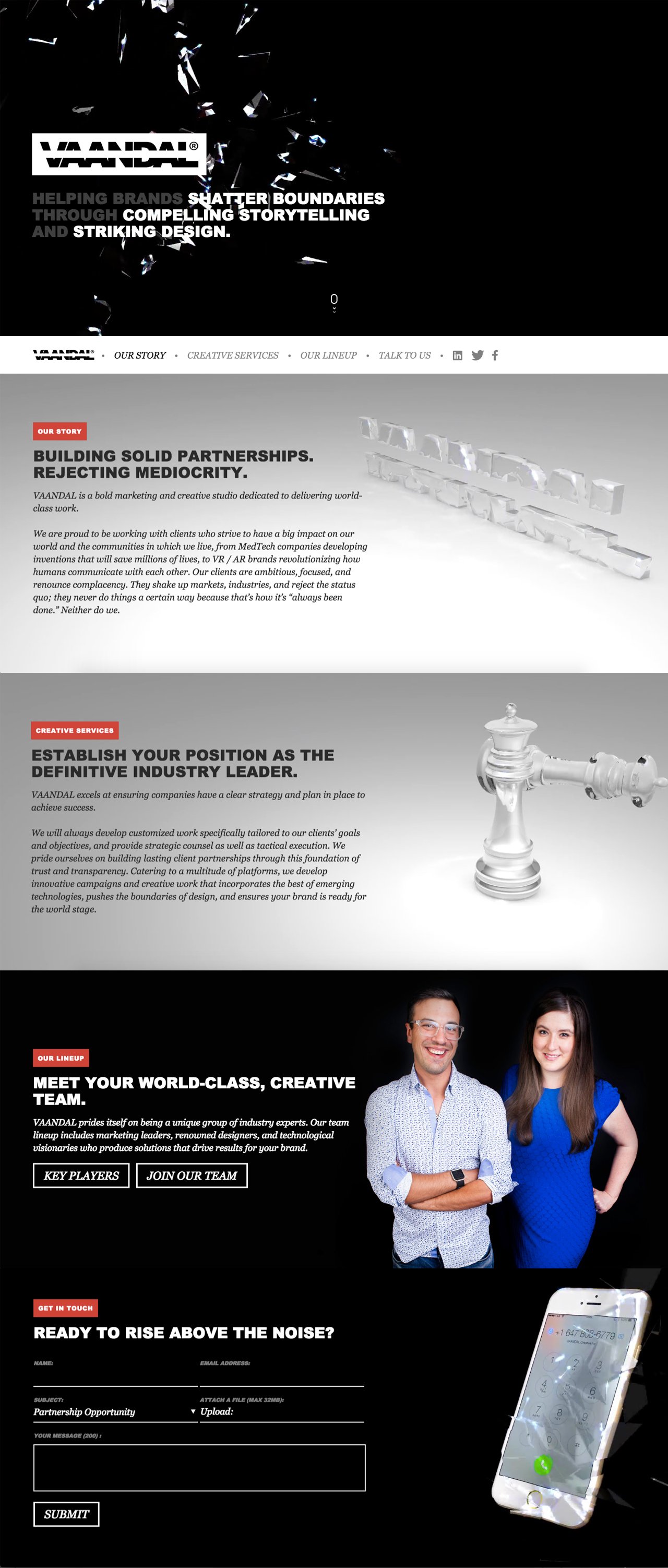 Vaandal Website Screenshot