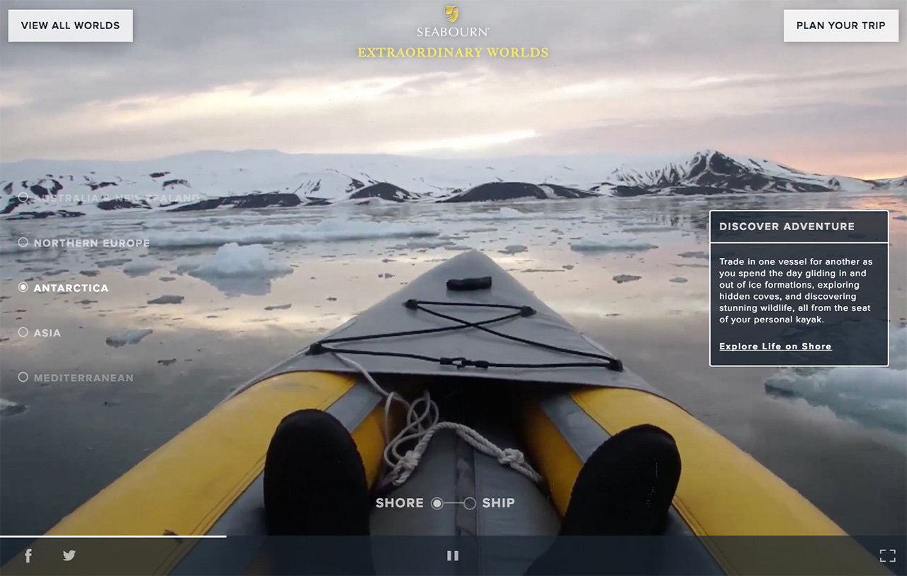 The Extraordinary Worlds of Seabourn Website Screenshot