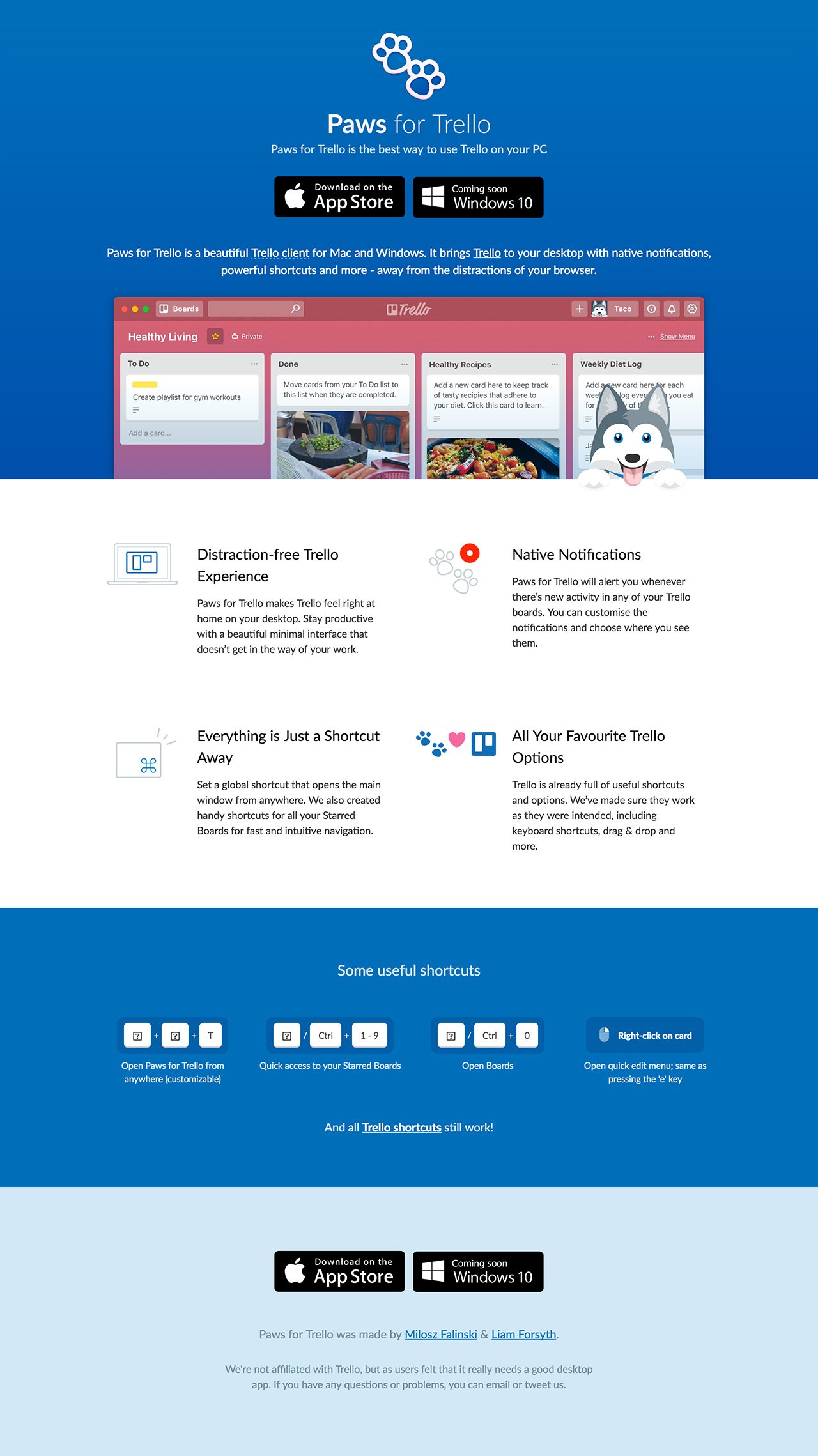 Paws for Trello Website Screenshot