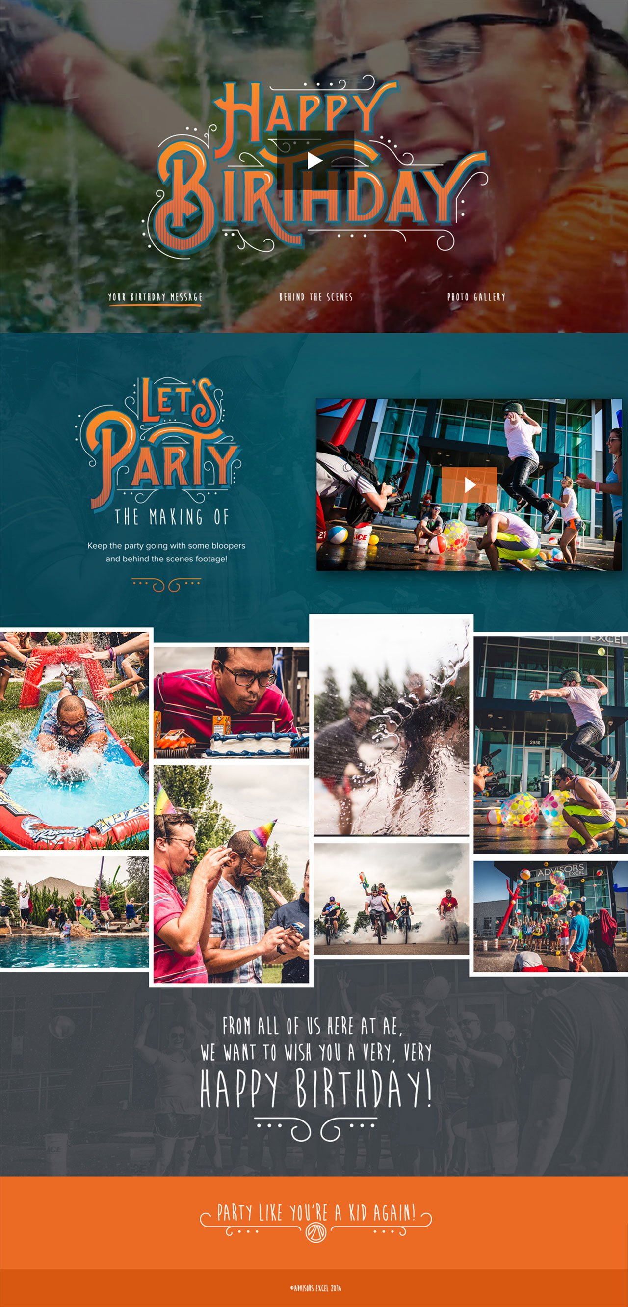 AE Birthday – Let’s Party! Website Screenshot