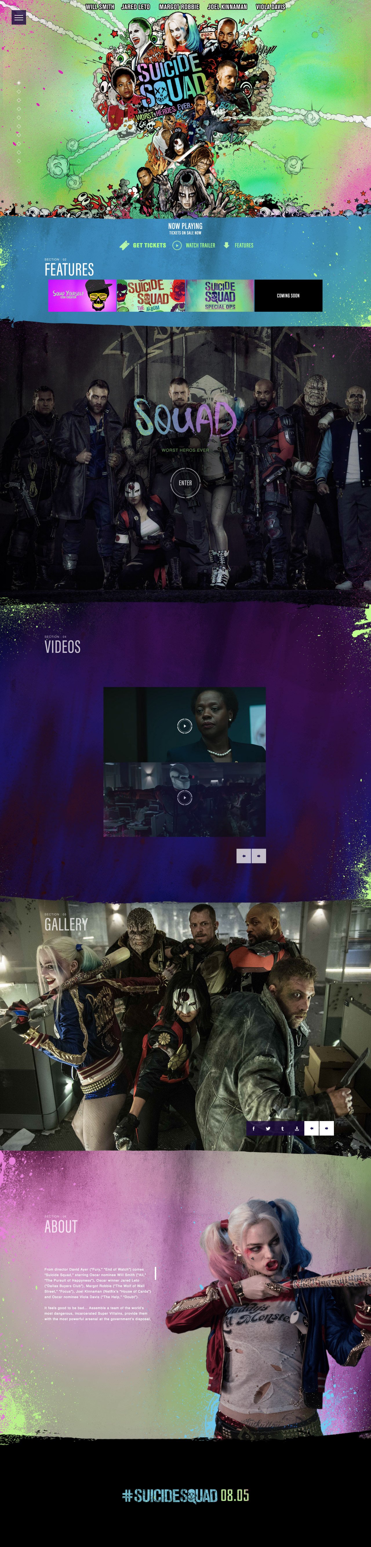 Suicide Squad Website Screenshot