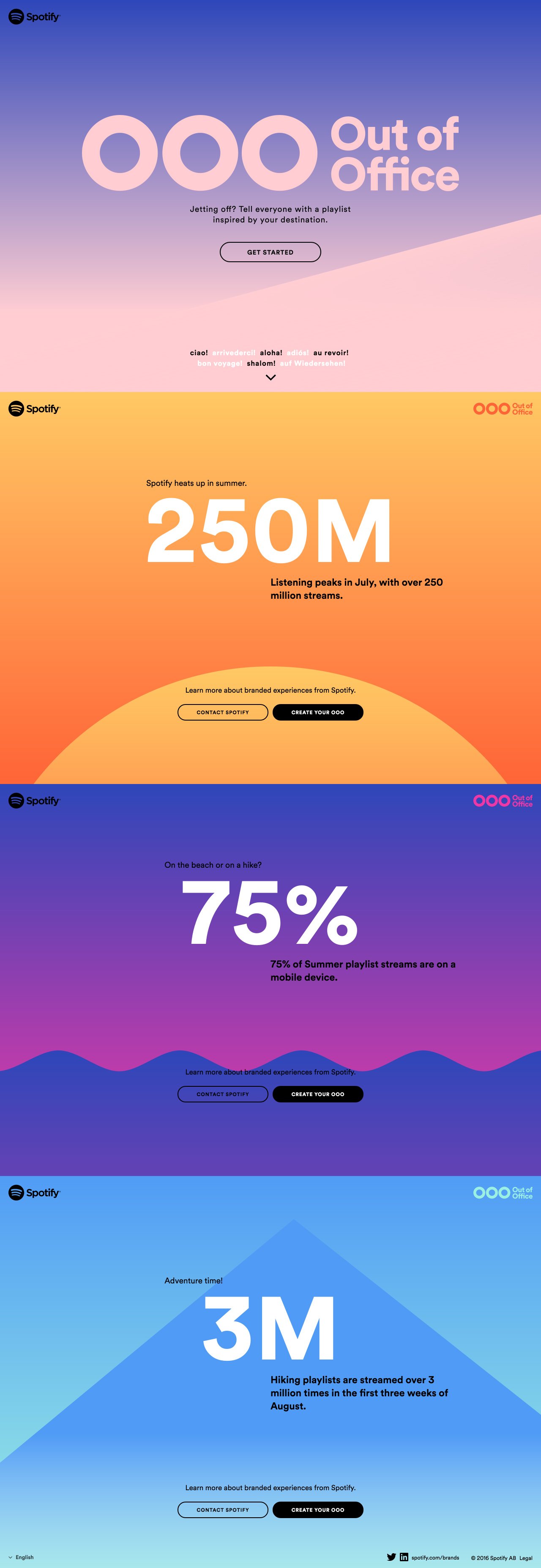 Spotify – Out of Office Website Screenshot