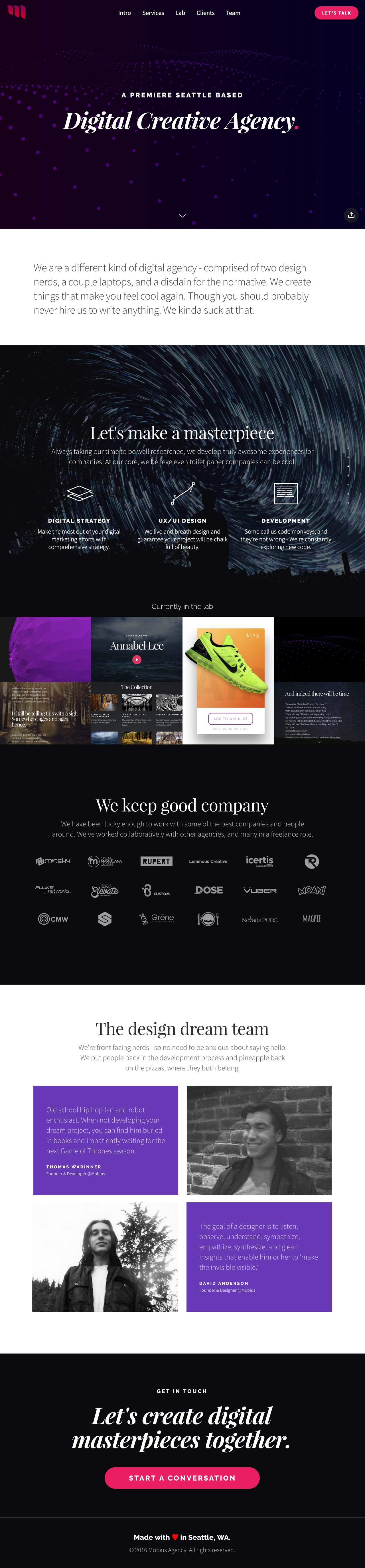 Mobius Agency Website Screenshot