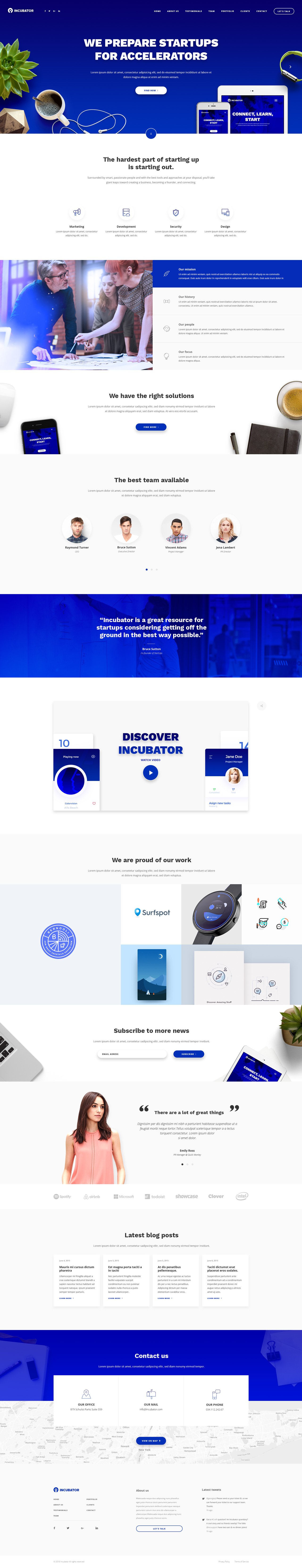 Incubator Website Screenshot