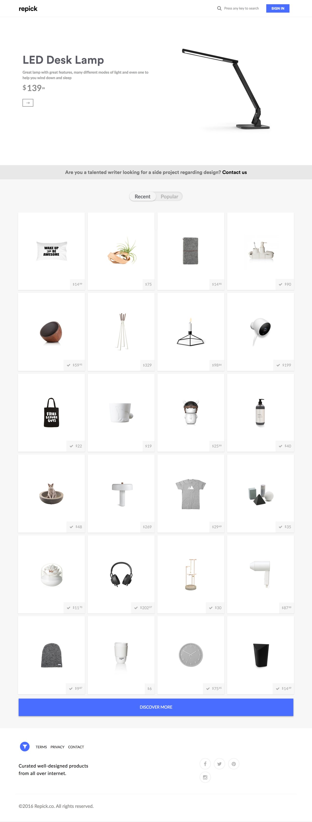 Repick Website Screenshot