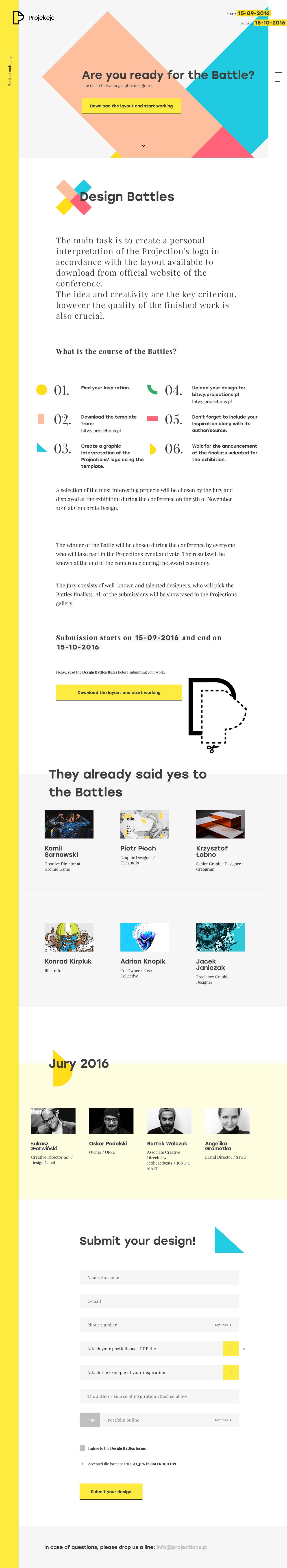 Projekcje – The Graphic Design Battles Website Screenshot