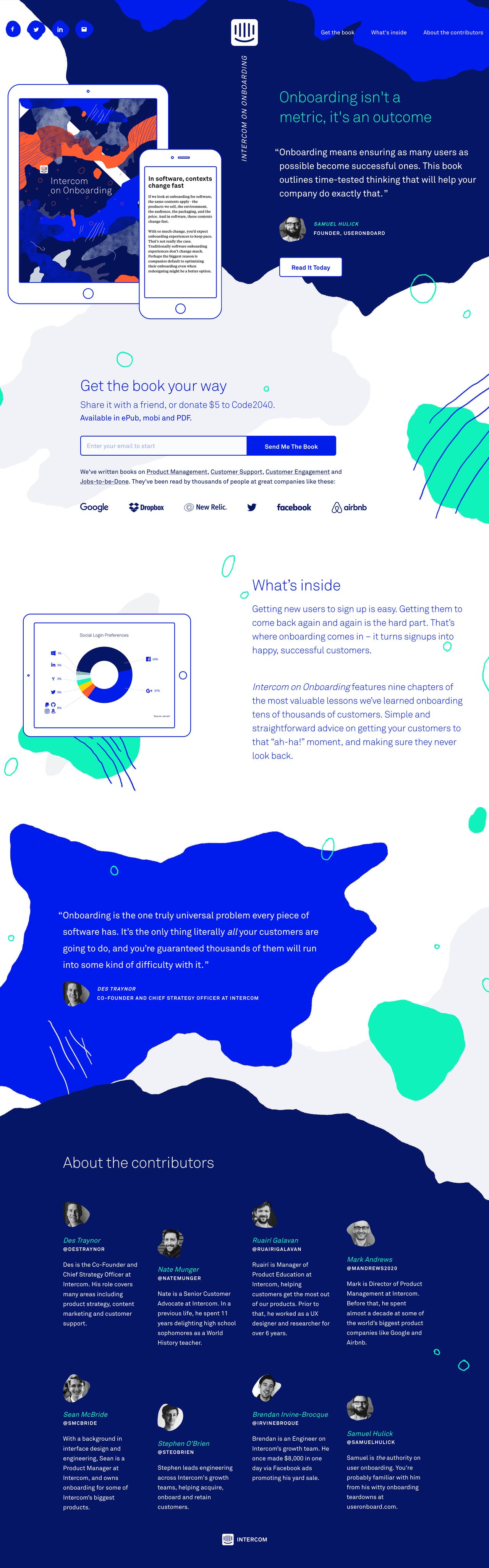 Intercom on Onboarding Website Screenshot