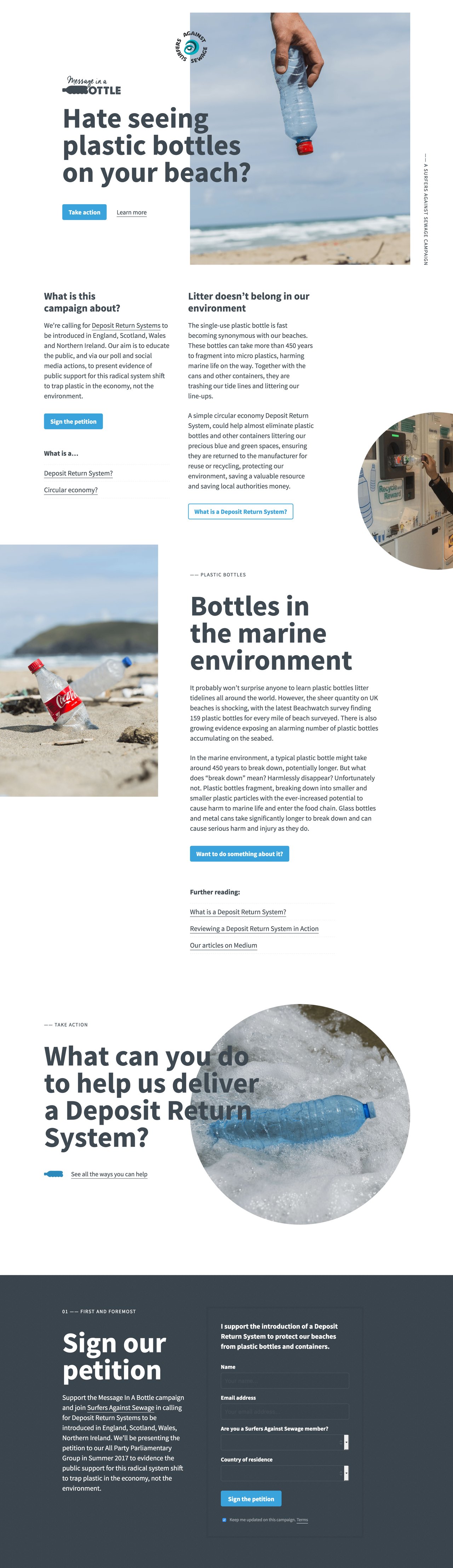Message In A Bottle Website Screenshot