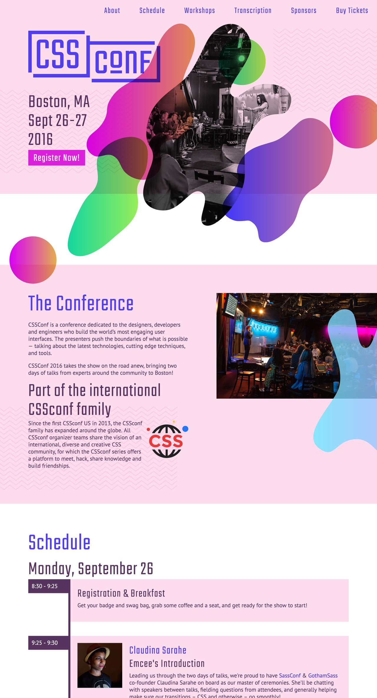 CSSConf US 2016 Website Screenshot