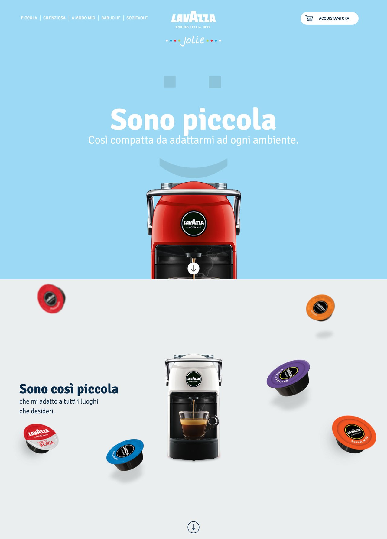Lavazza Jolie Website Screenshot