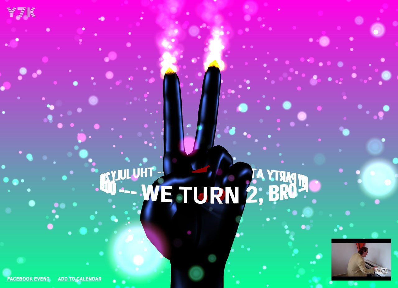 Y7K Birthday Party Website Screenshot