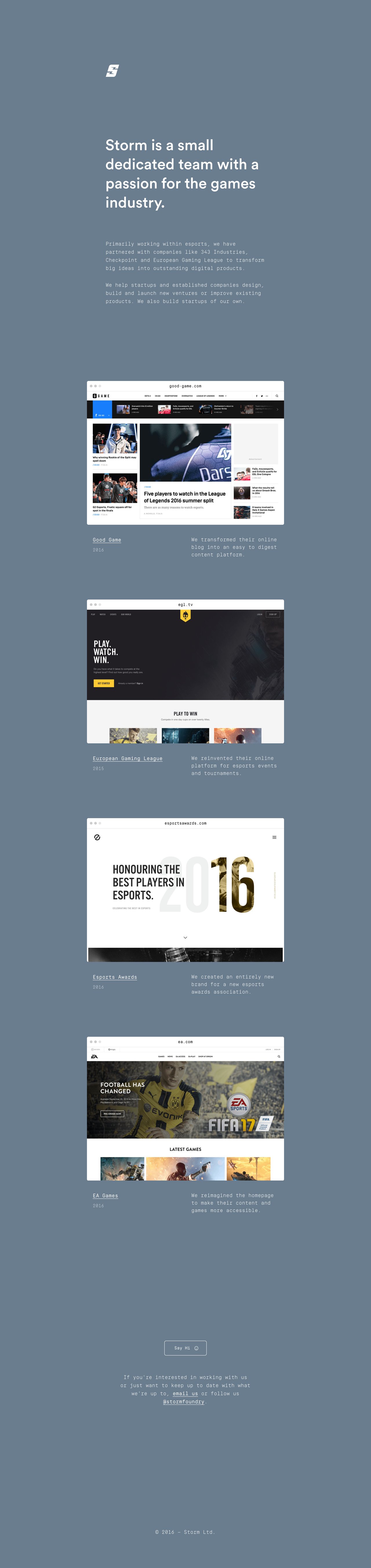 Storm Website Screenshot