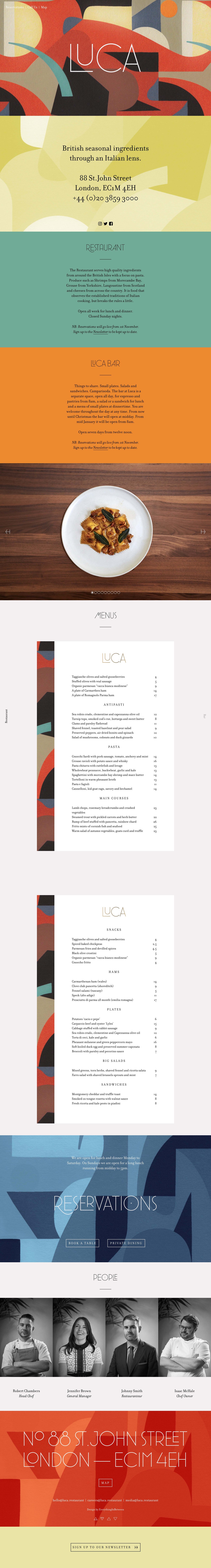 Luca Website Screenshot