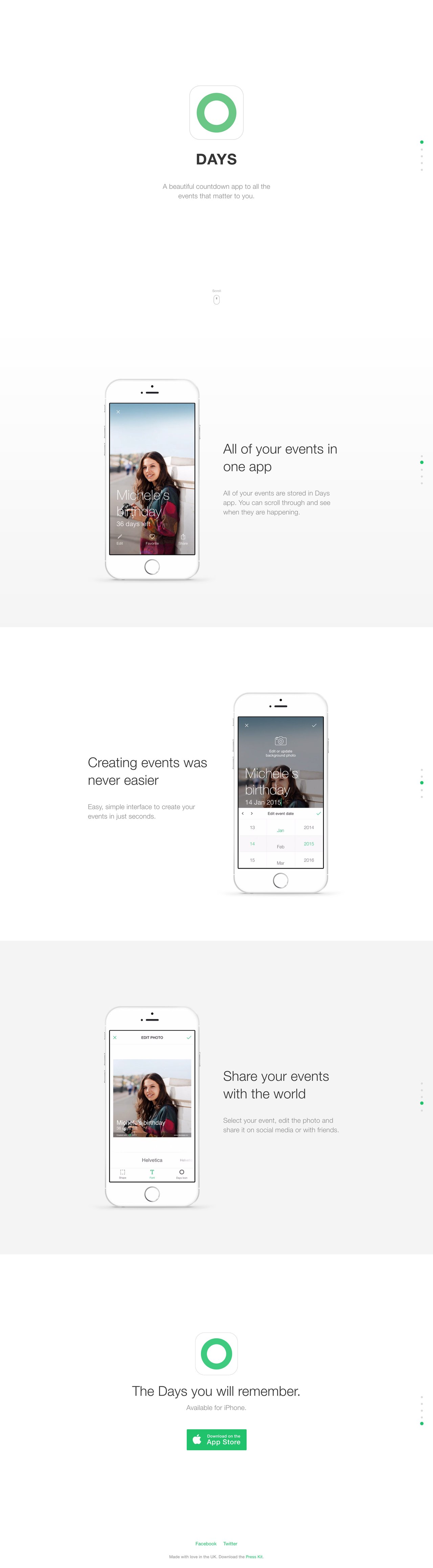 Days App Website Screenshot