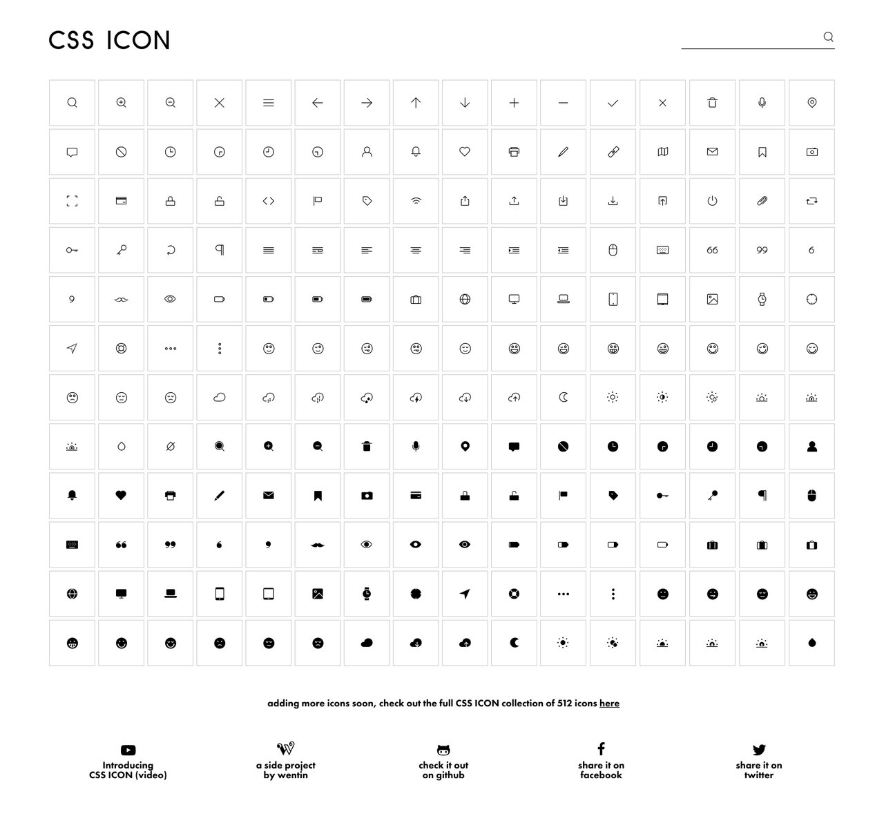 CSS Icon Website Screenshot