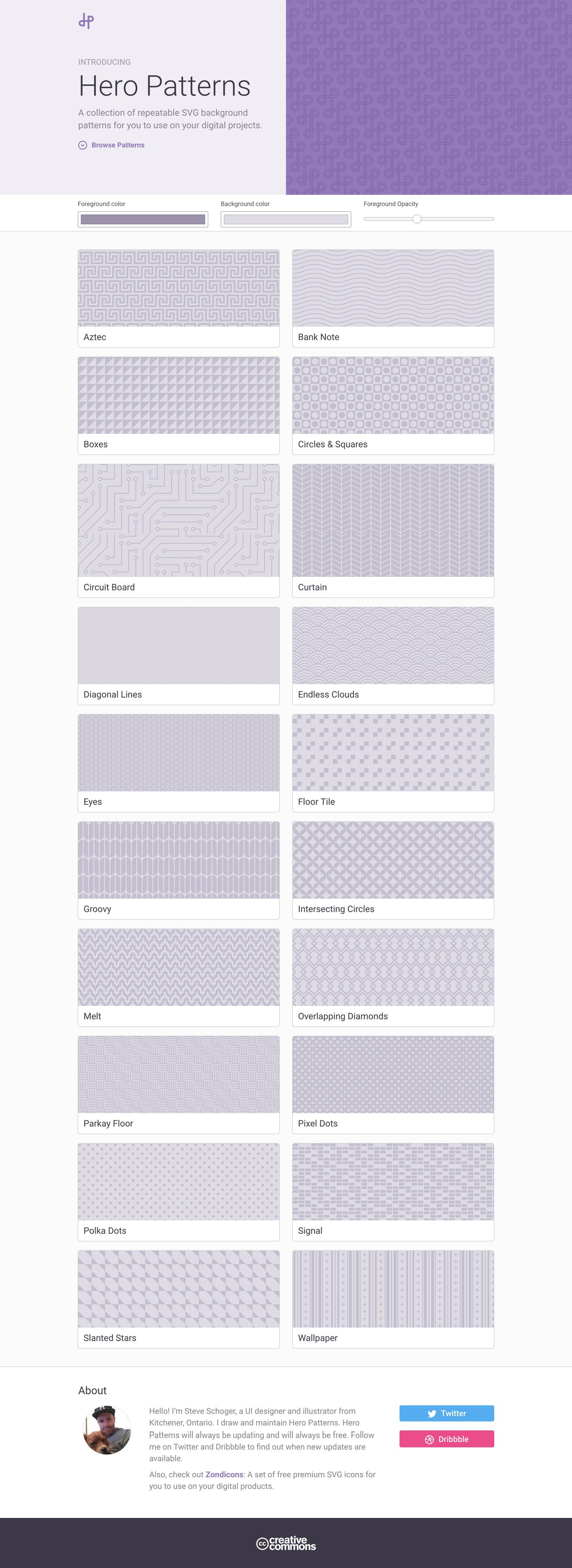 Hero Patterns Website Screenshot