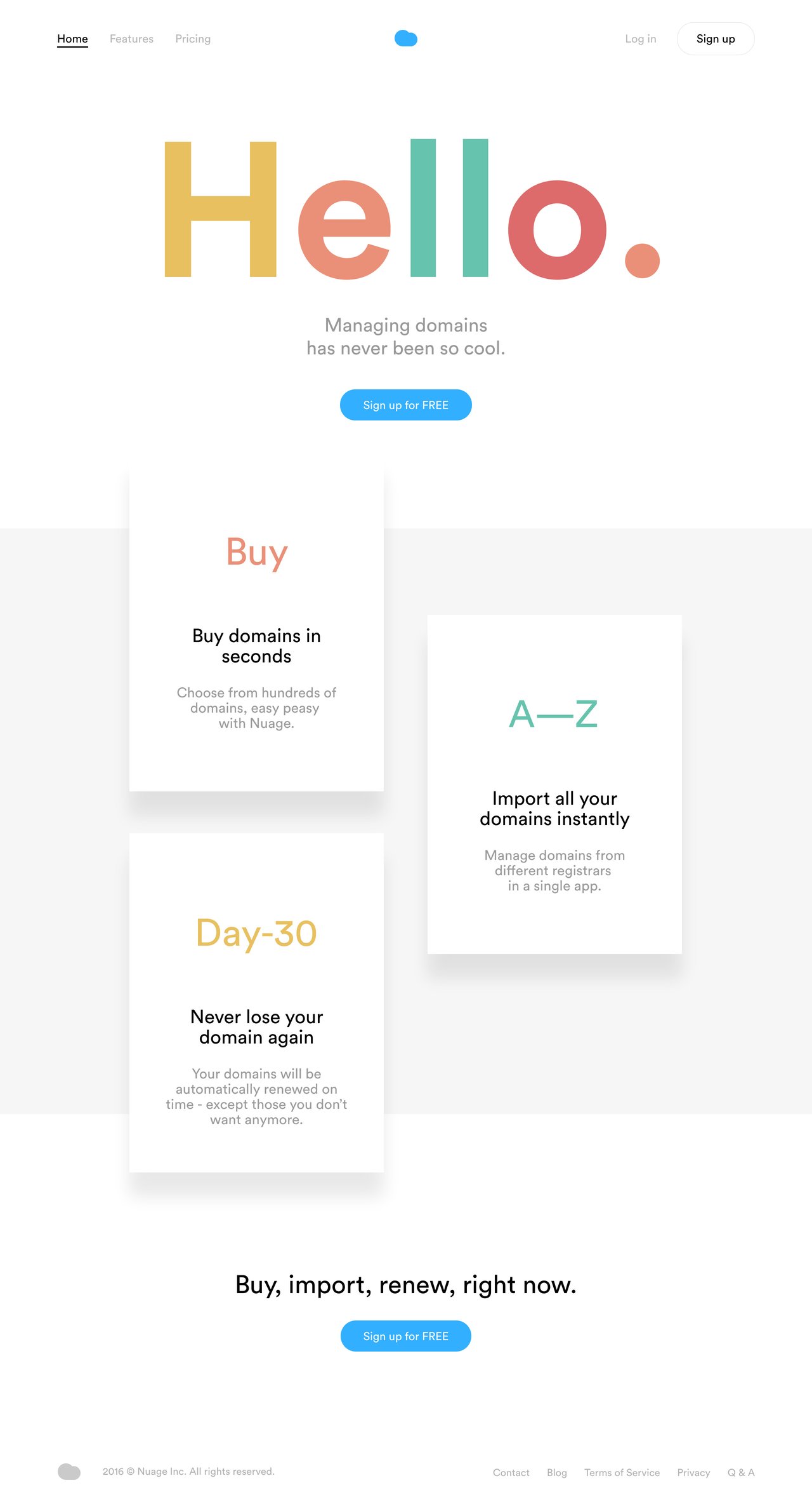 Nuage Website Screenshot