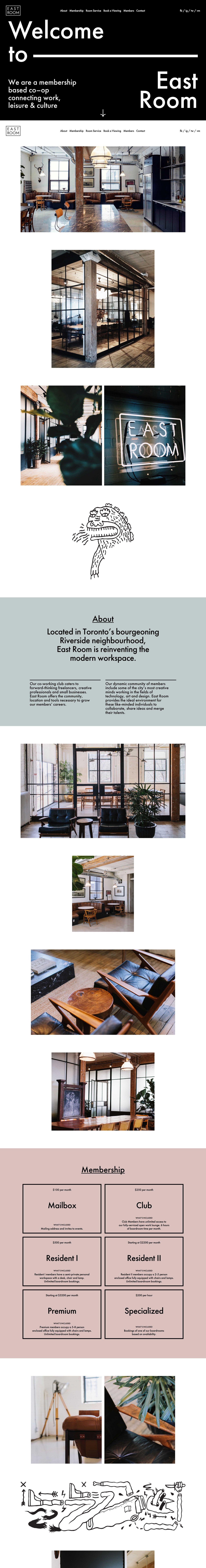 East Room Website Screenshot