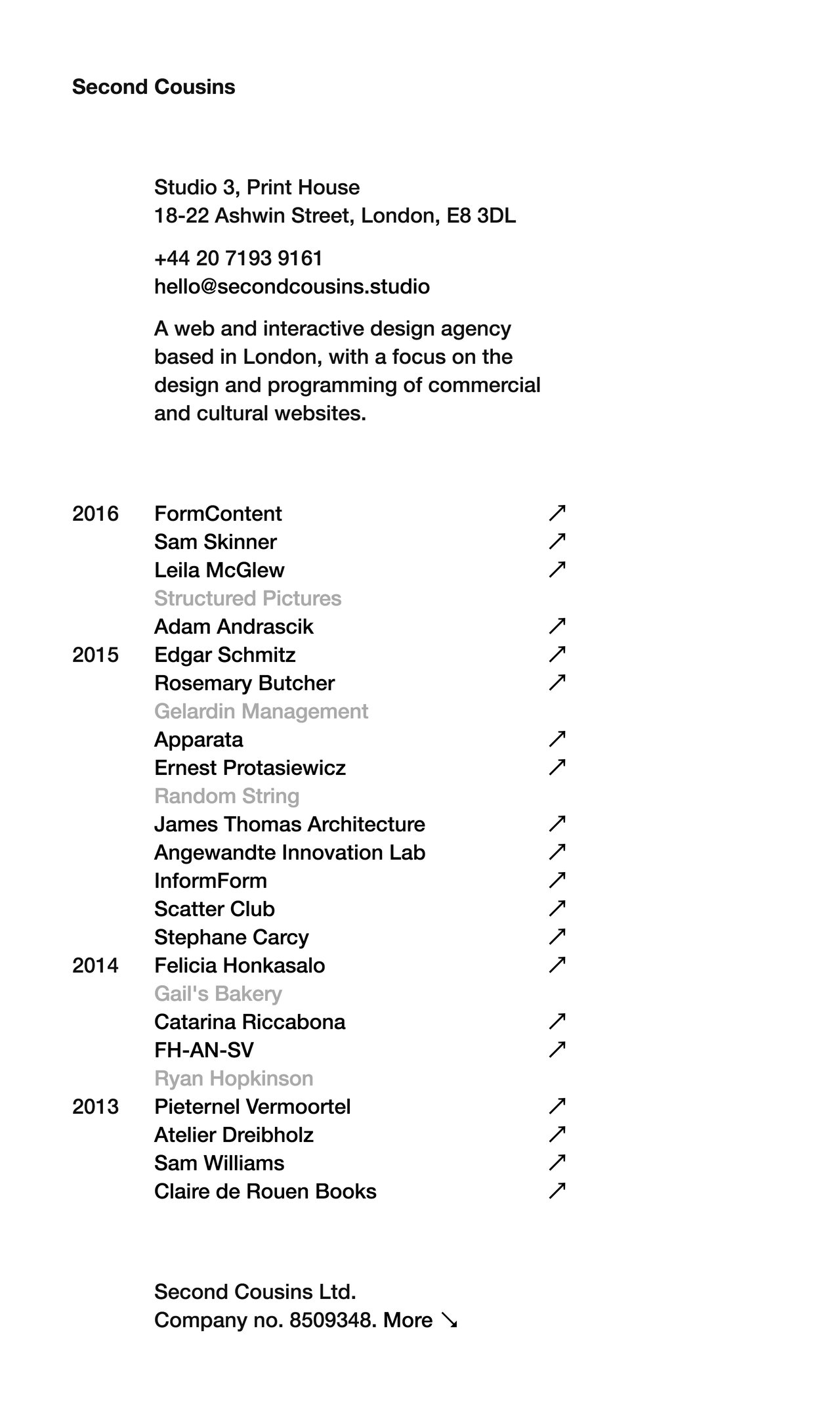 Second Cousins Website Screenshot