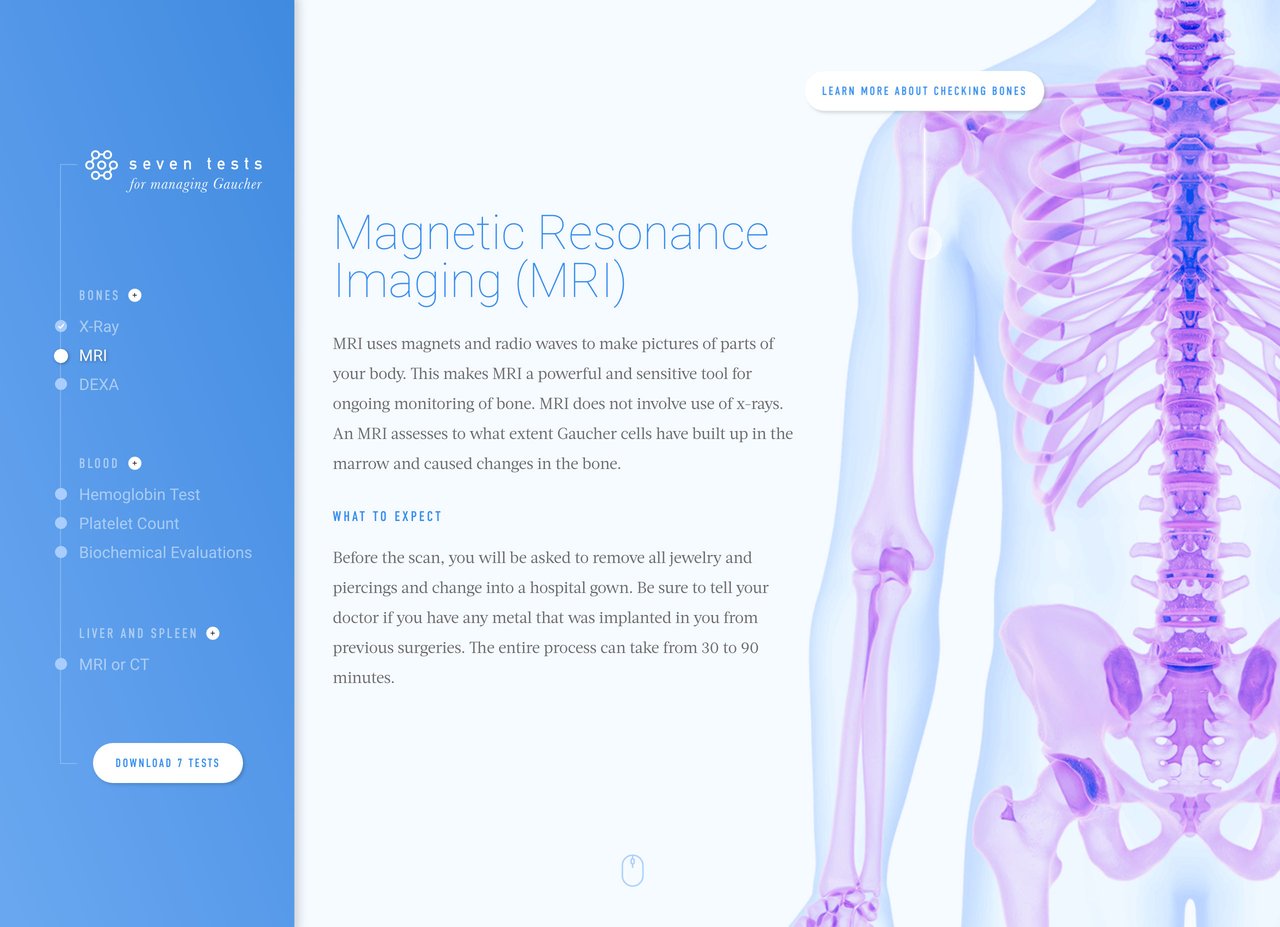7 Tests for Gaucher Disease Management Website Screenshot